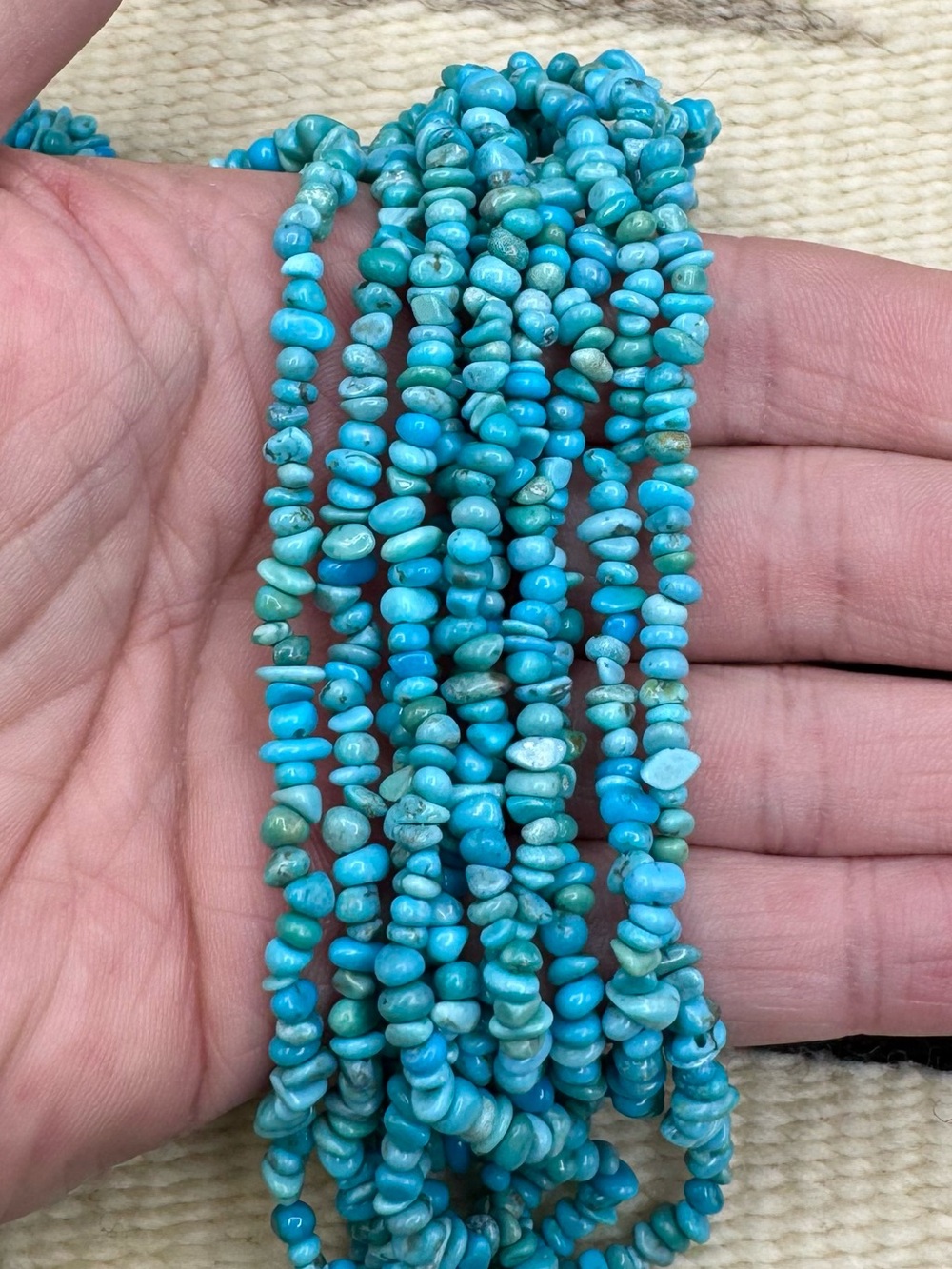 Carolyn Pollack Southwest Sterling Silver Turquoise Multi Strand Beaded Necklace - Picture 4 of 6